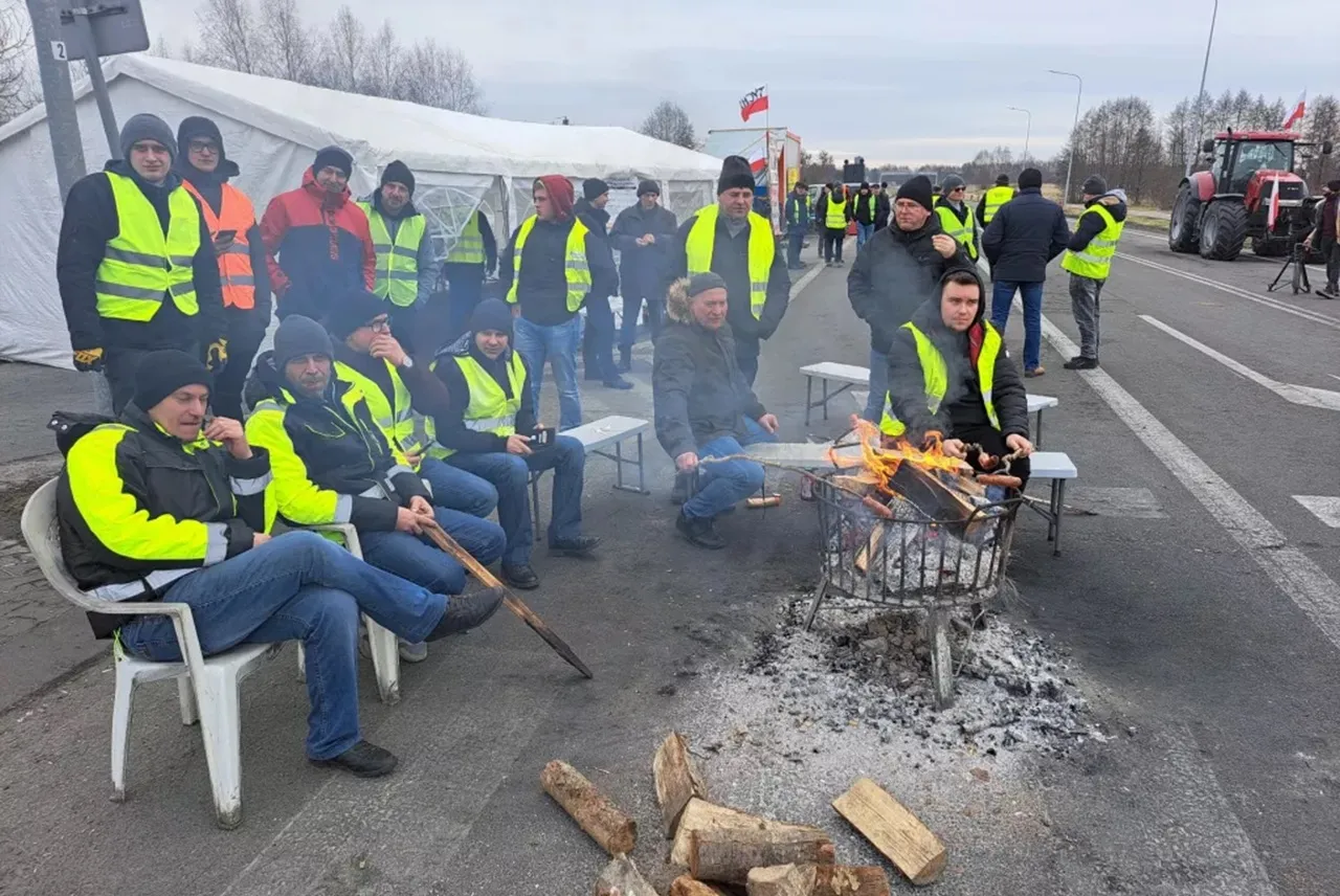 протесты польских фермеров на границе с Украиной